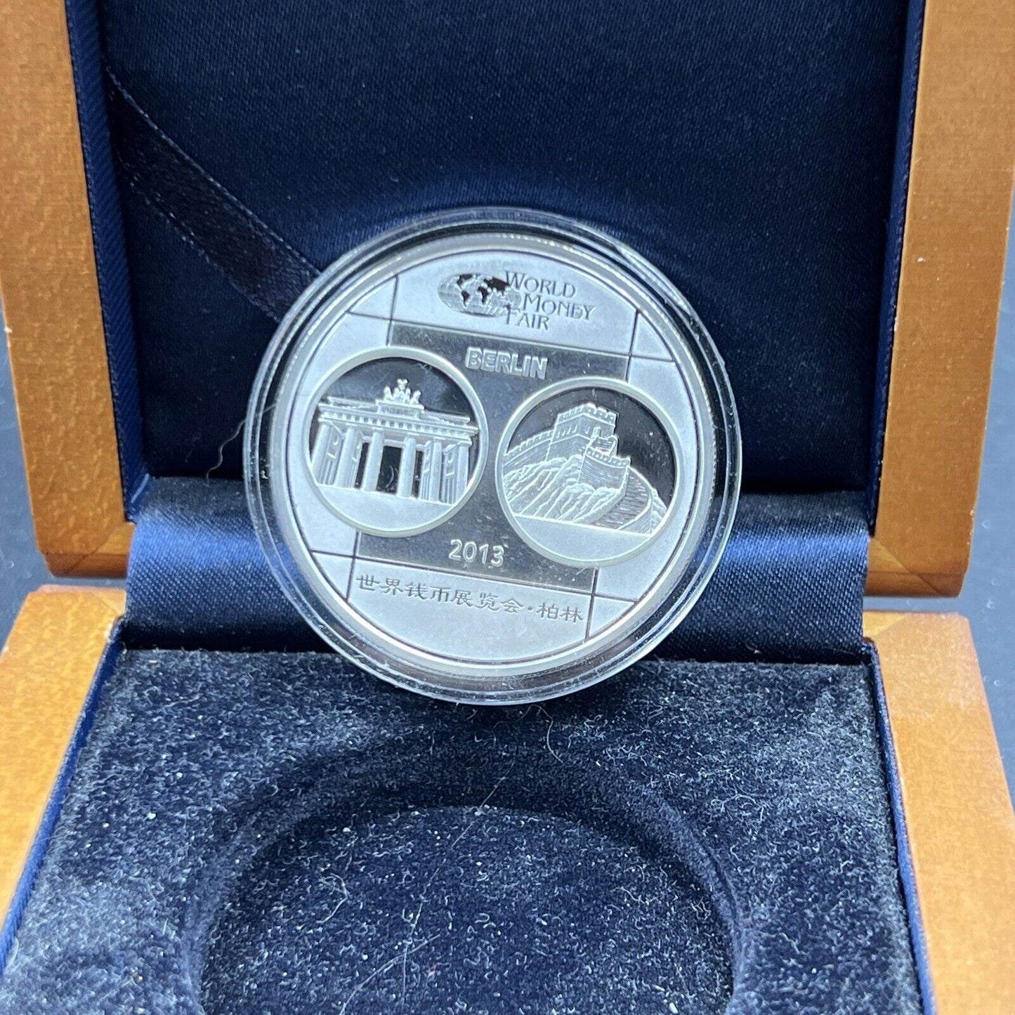 2013 Berlin World Money Fair Panda Proof Coin 1 Troy Oz .999 Fine Silver w/ Box