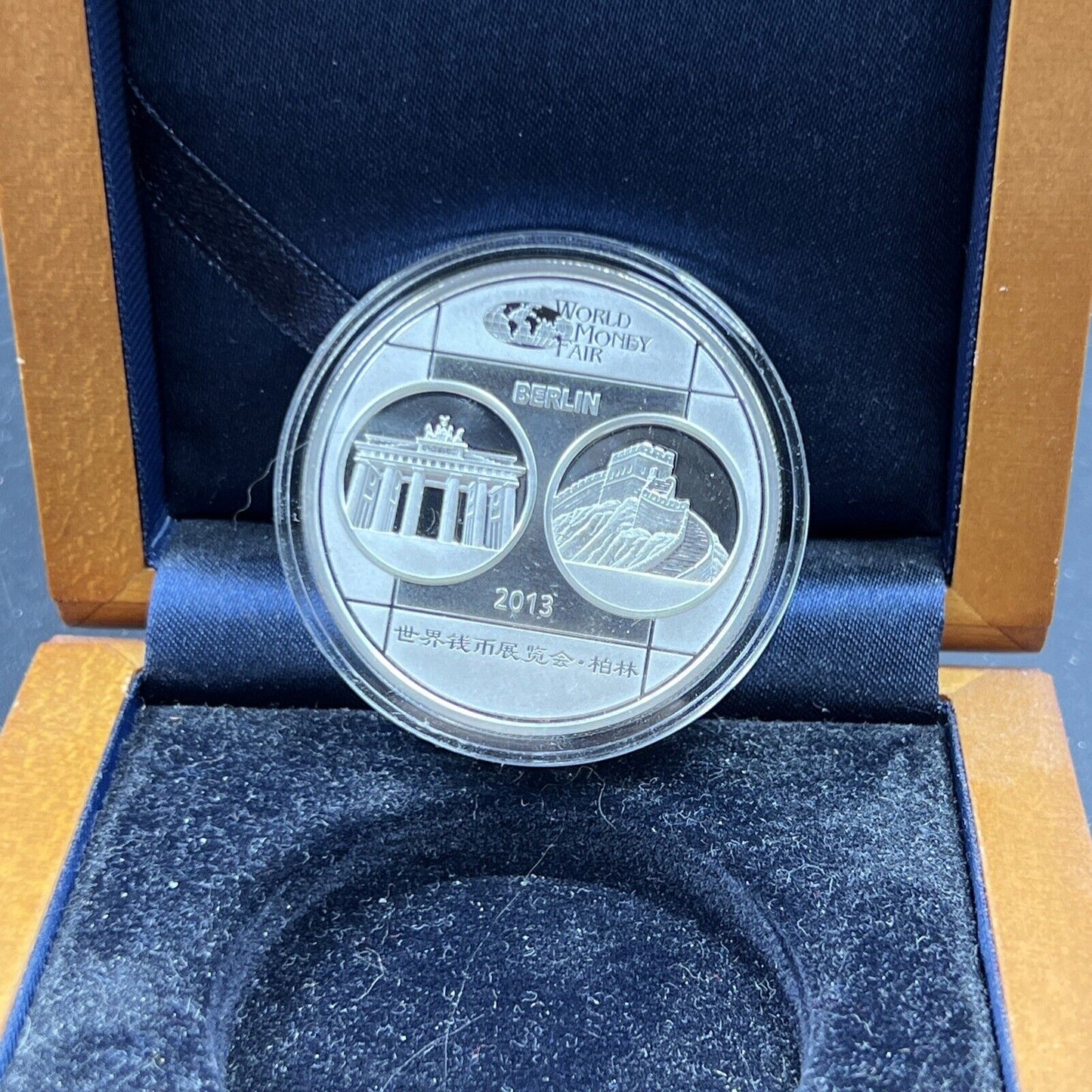 2013 Berlin World Money Fair Panda Proof Coin 1 Troy Oz .999 Fine Silver w/ Box