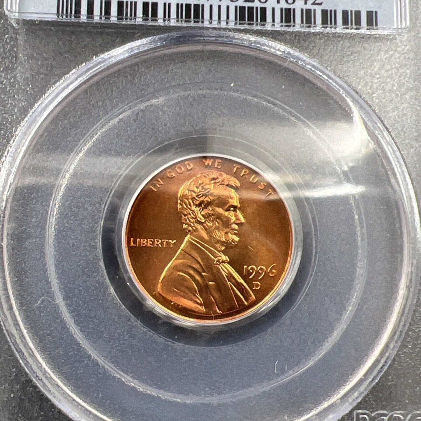 1996 D Lincoln Memorial Cent Penny Coin PCGS MS67 RD Gem BU Certified #842