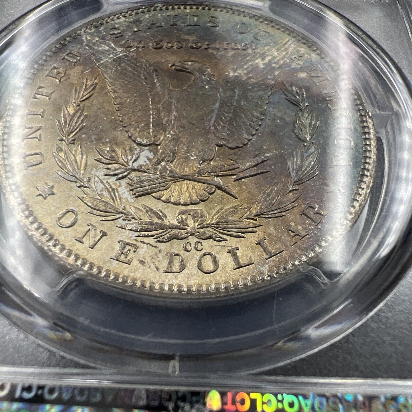 1884 CC Morgan Silver Dollar Coin MS65 PCGS Gem BU Certified Nice Toning Reverse