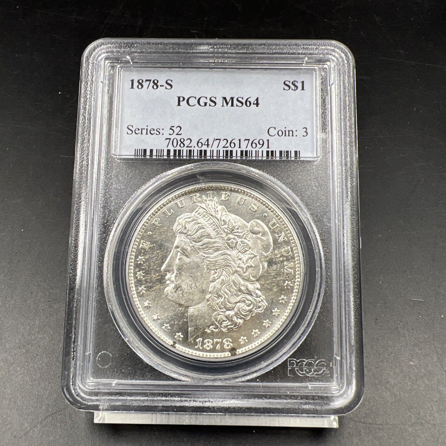 1878 S $1 Morgan Eagle Silver Dollar Coin PCGS MS64 Choice BU Certified