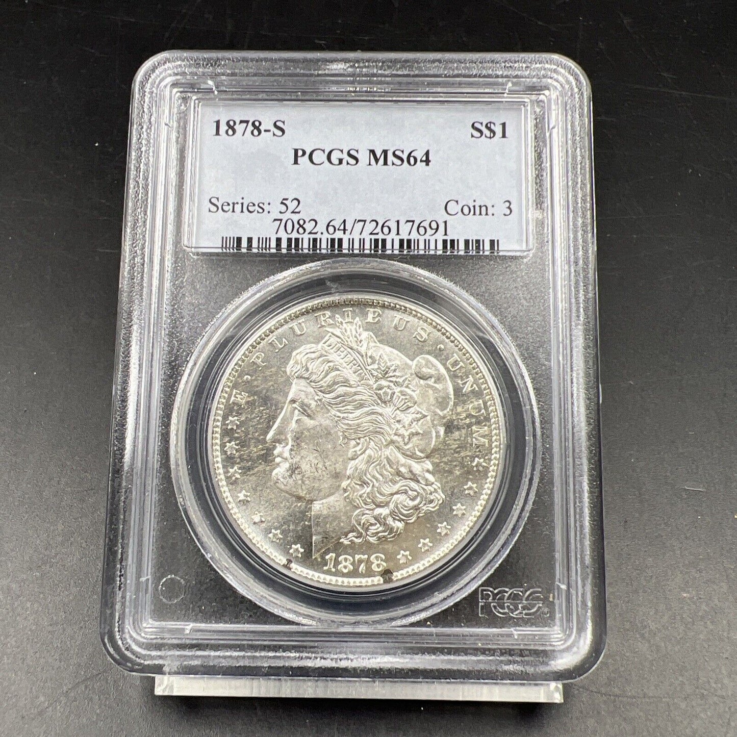 1878 S $1 Morgan Eagle Silver Dollar Coin PCGS MS64 Choice BU Certified