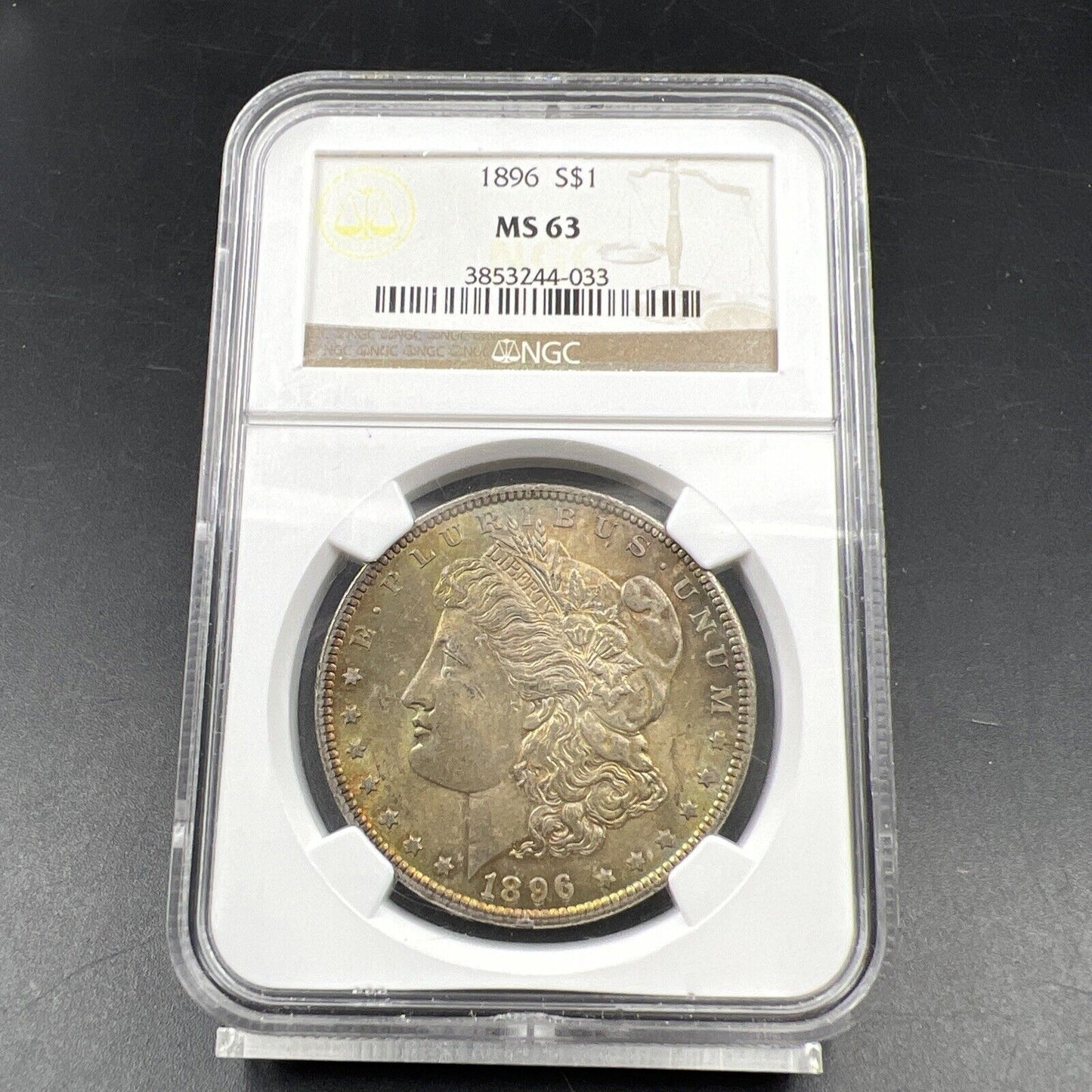 1896 P $1 Morgan Silver Dollar Coin NGC MS63 Nice Toning Toner