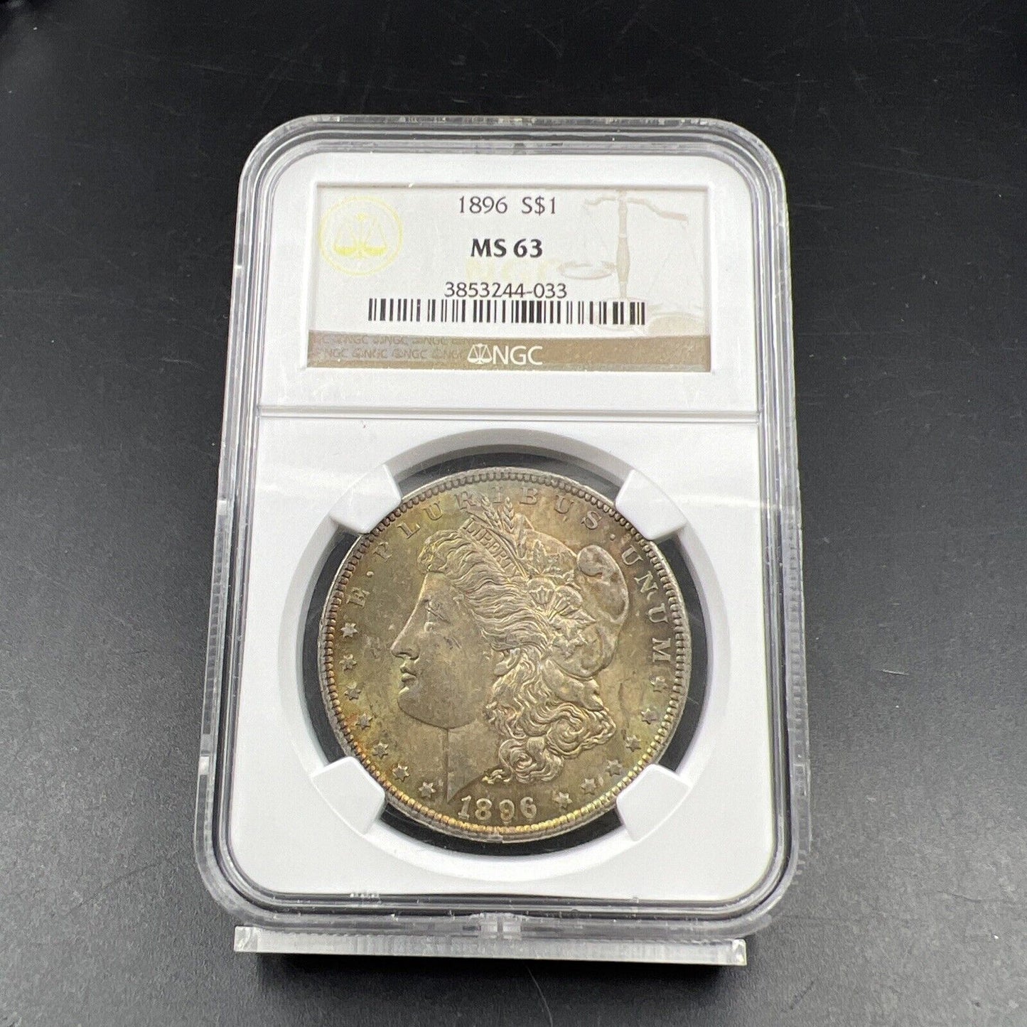 1896 P $1 Morgan Silver Dollar Coin NGC MS63 Nice Toning Toner