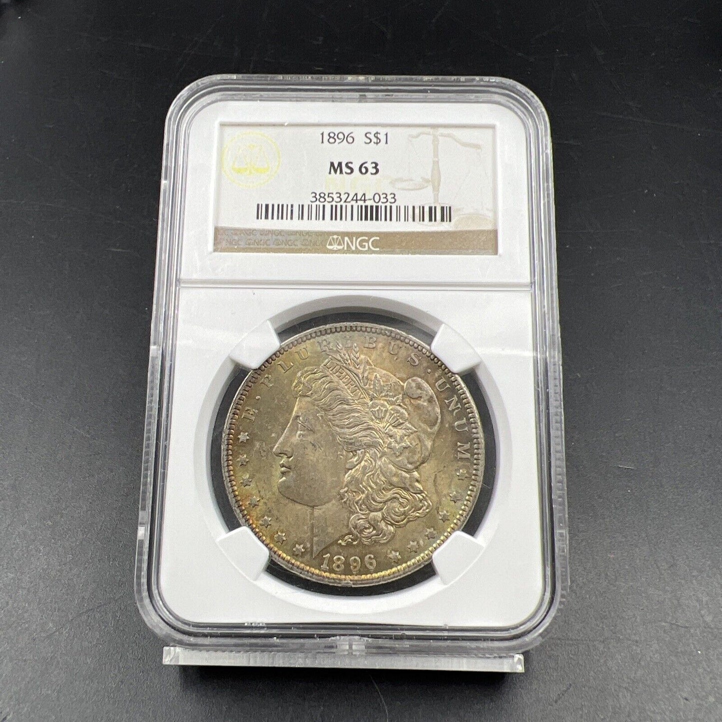 1896 P $1 Morgan Silver Dollar Coin NGC MS63 Nice Toning Toner