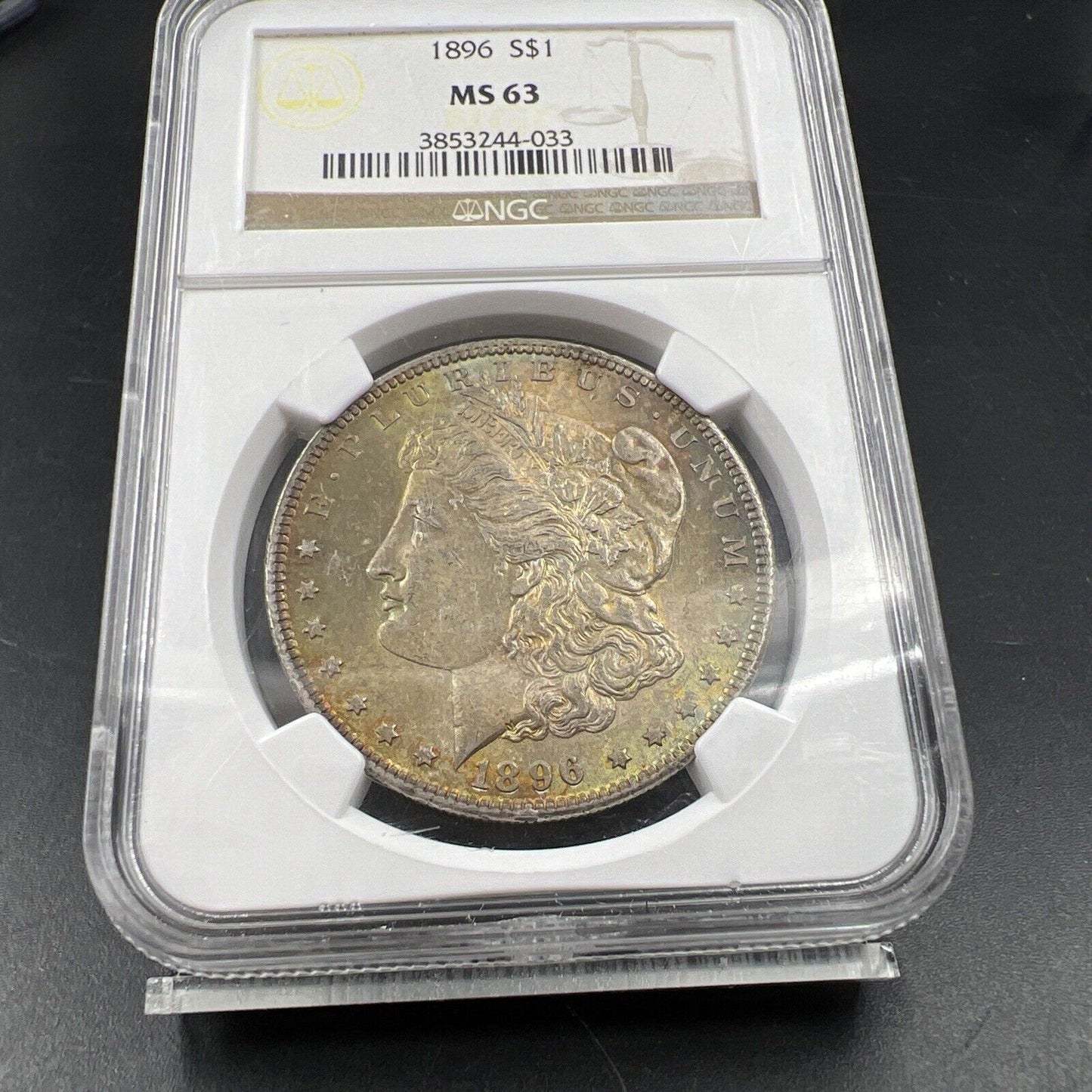 1896 P $1 Morgan Silver Dollar Coin NGC MS63 Nice Toning Toner