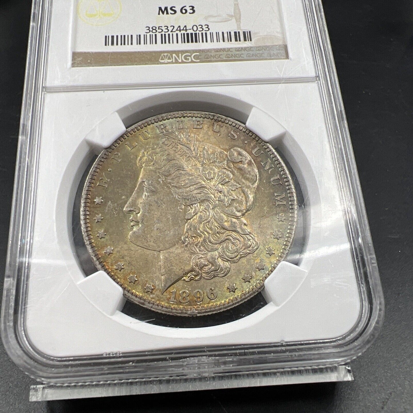 1896 P $1 Morgan Silver Dollar Coin NGC MS63 Nice Toning Toner