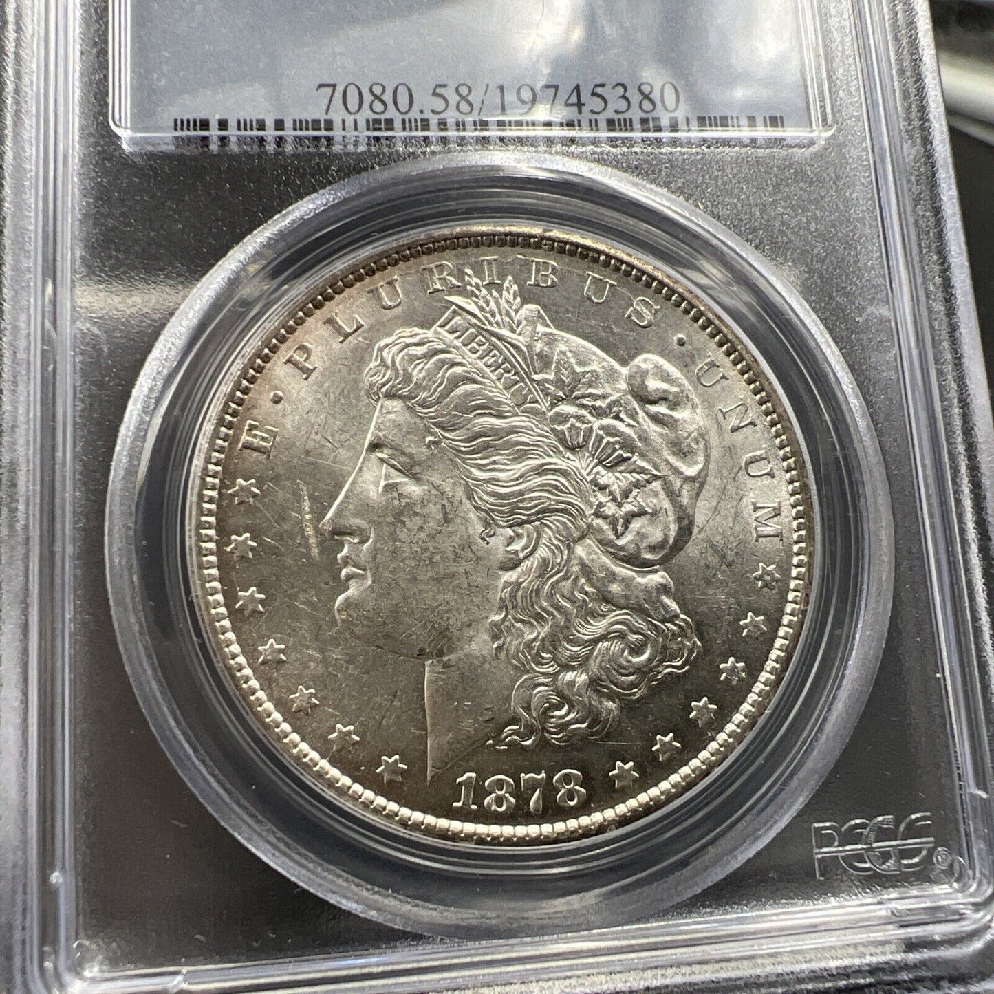 1878 CC $1 Morgan Silver Dollar Coin PCGS AU58 Choice AU Certified