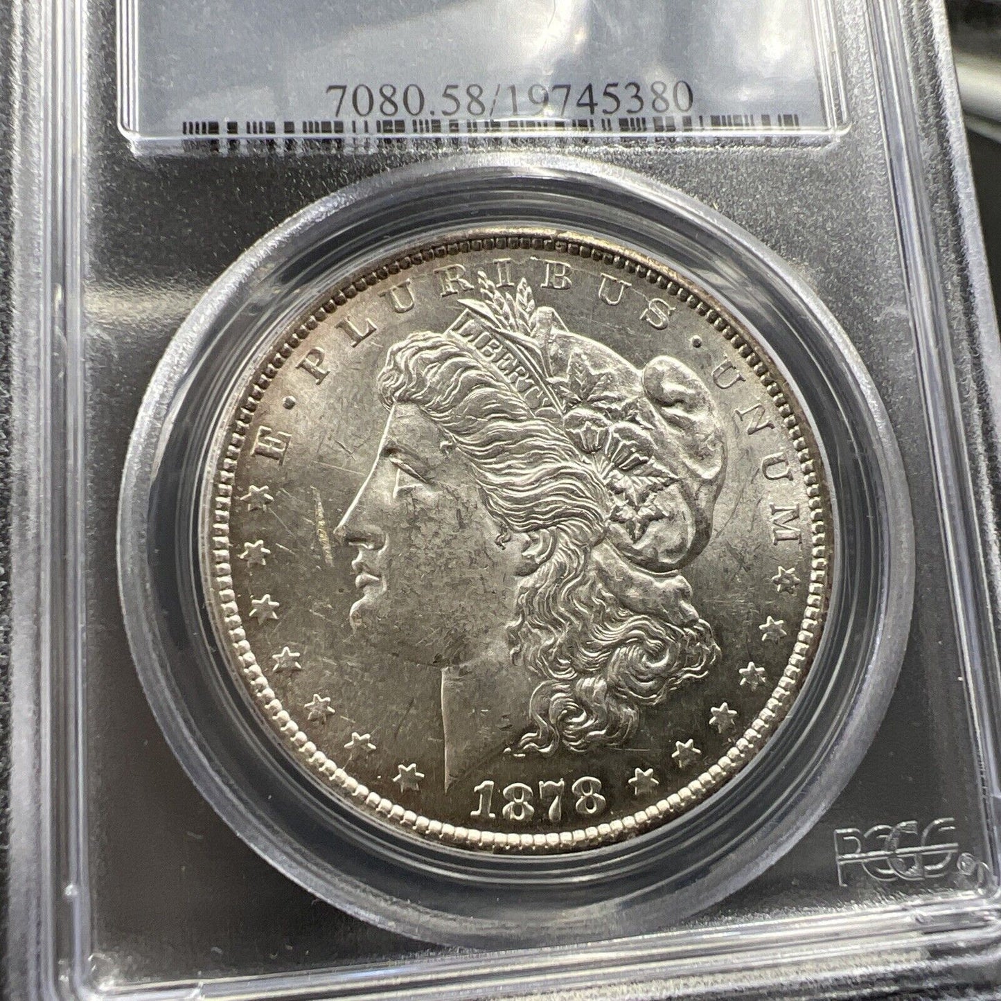 1878 CC $1 Morgan Silver Dollar Coin PCGS AU58 Choice AU Certified