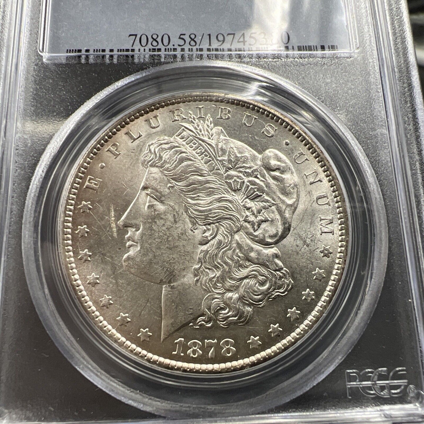 1878 CC $1 Morgan Silver Dollar Coin PCGS AU58 Choice AU Certified