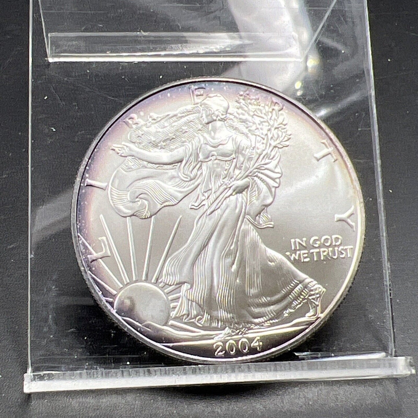 2004 1 Oz ASE American Silver Eagle Coin Gem BU UNC Neat Nice Toning Toner #Y