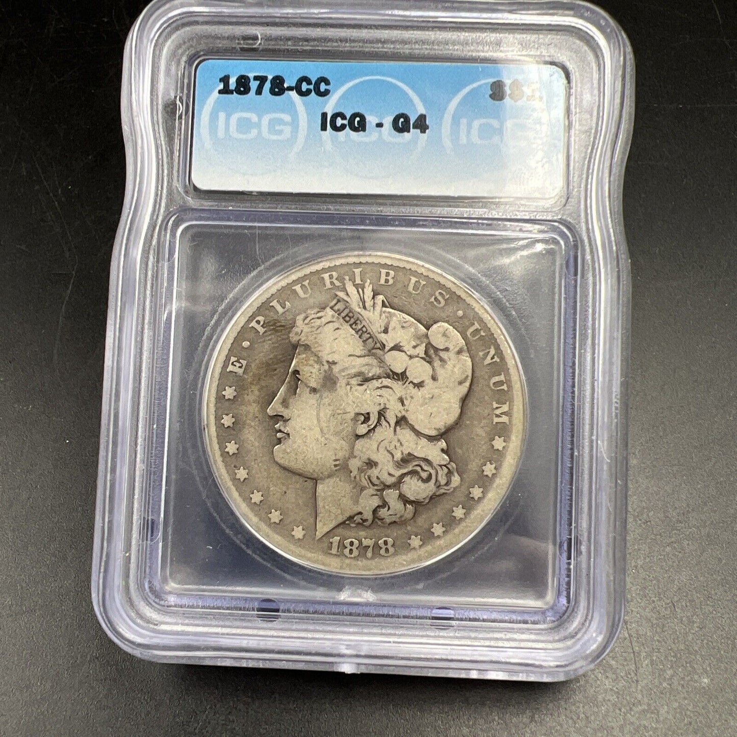 1878 CC $1 Morgan Silver Dollar Coin G4 ICG Certified Good Circ