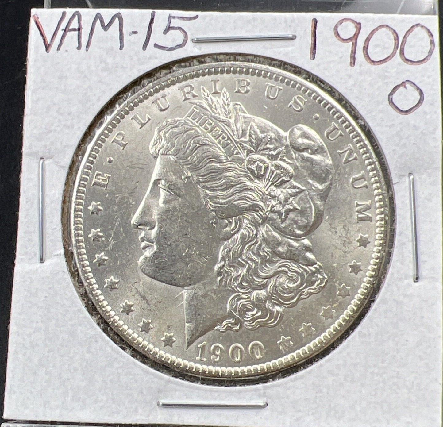 1900 O $1 Morgan Silver Dollar Coin VAM 15 DDO Stars BU UNC Top 100