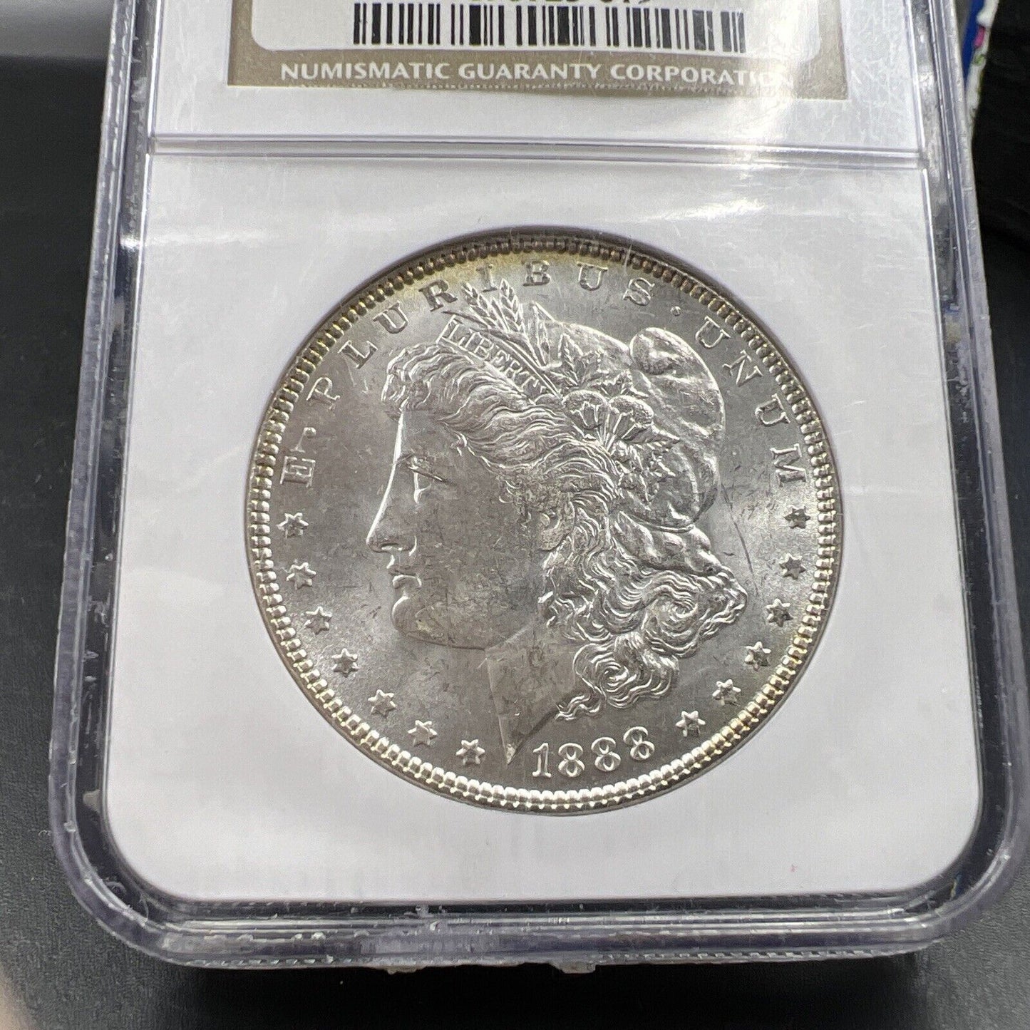 1888 P Morgan Silver Dollar NGC MS63 Choice BU Certified Neat Toning Reverse