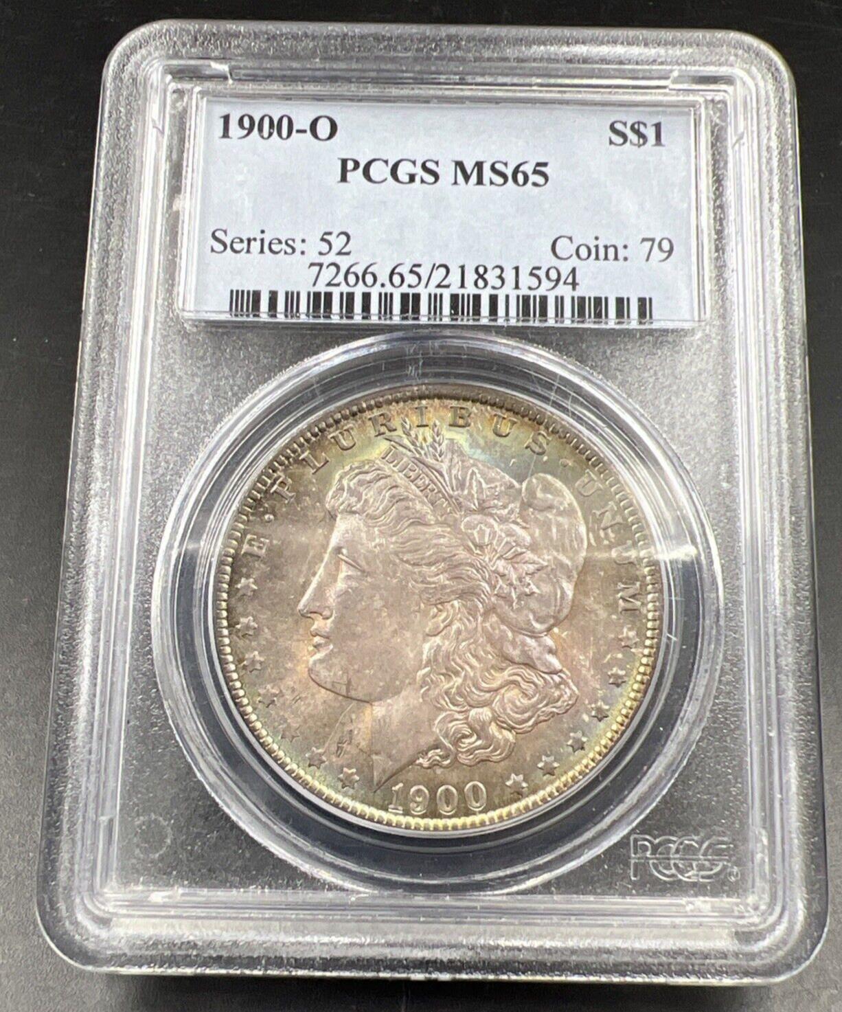 1900 O $1 Morgan Silver Dollar Coin PCGS MS65 PQ Toning Toner