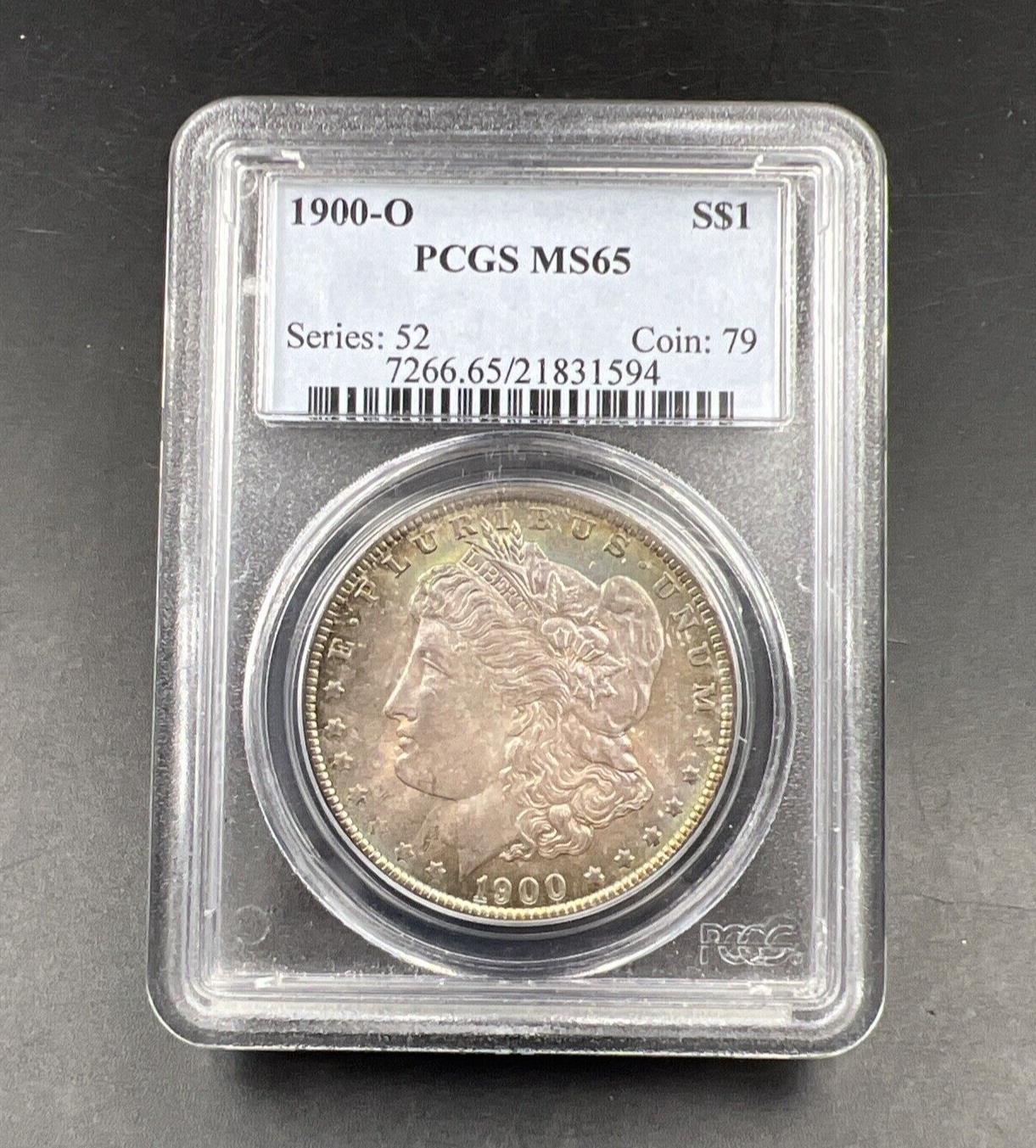 1900 O $1 Morgan Silver Dollar Coin PCGS MS65 PQ Toning Toner