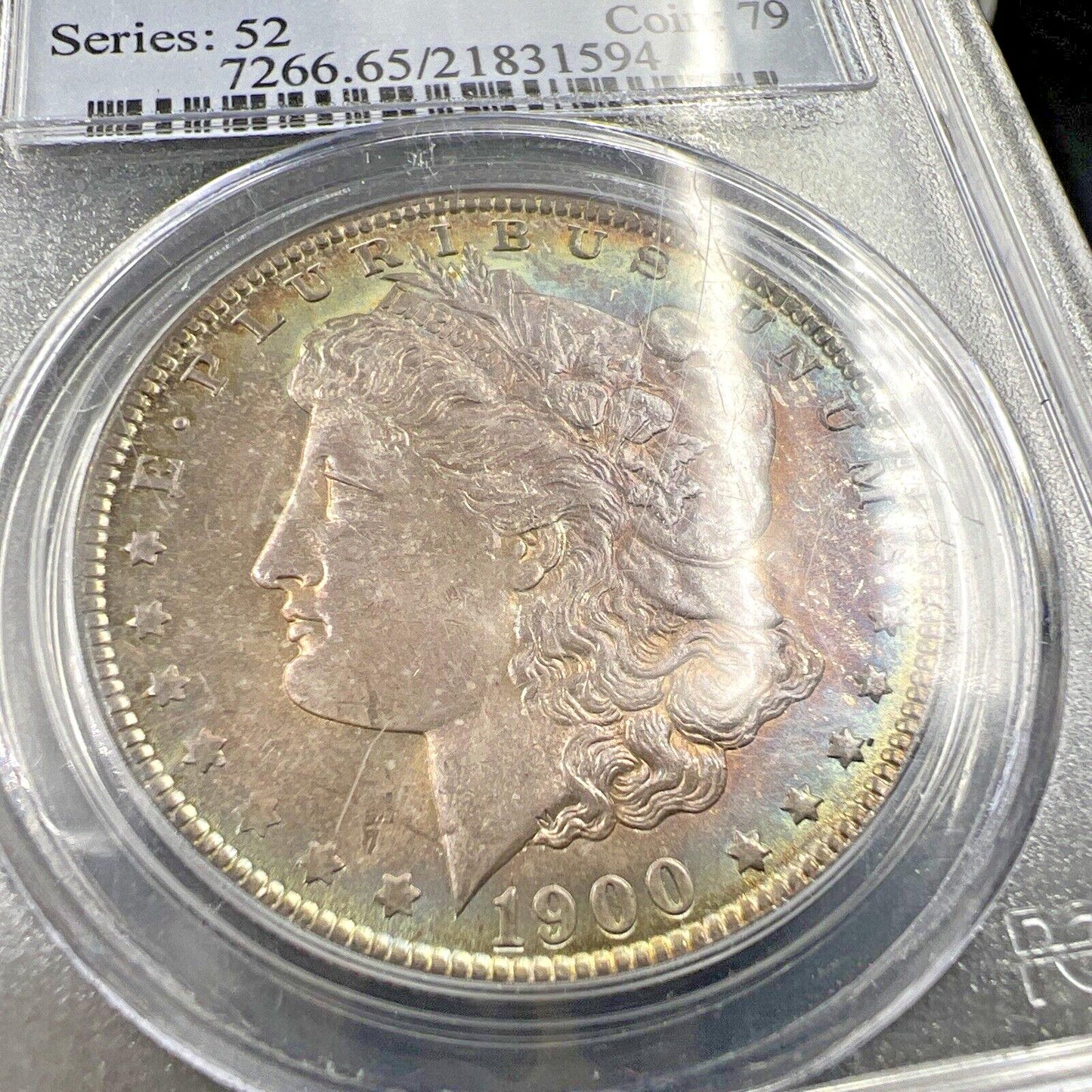 1900 O $1 Morgan Silver Dollar Coin PCGS MS65 PQ Toning Toner