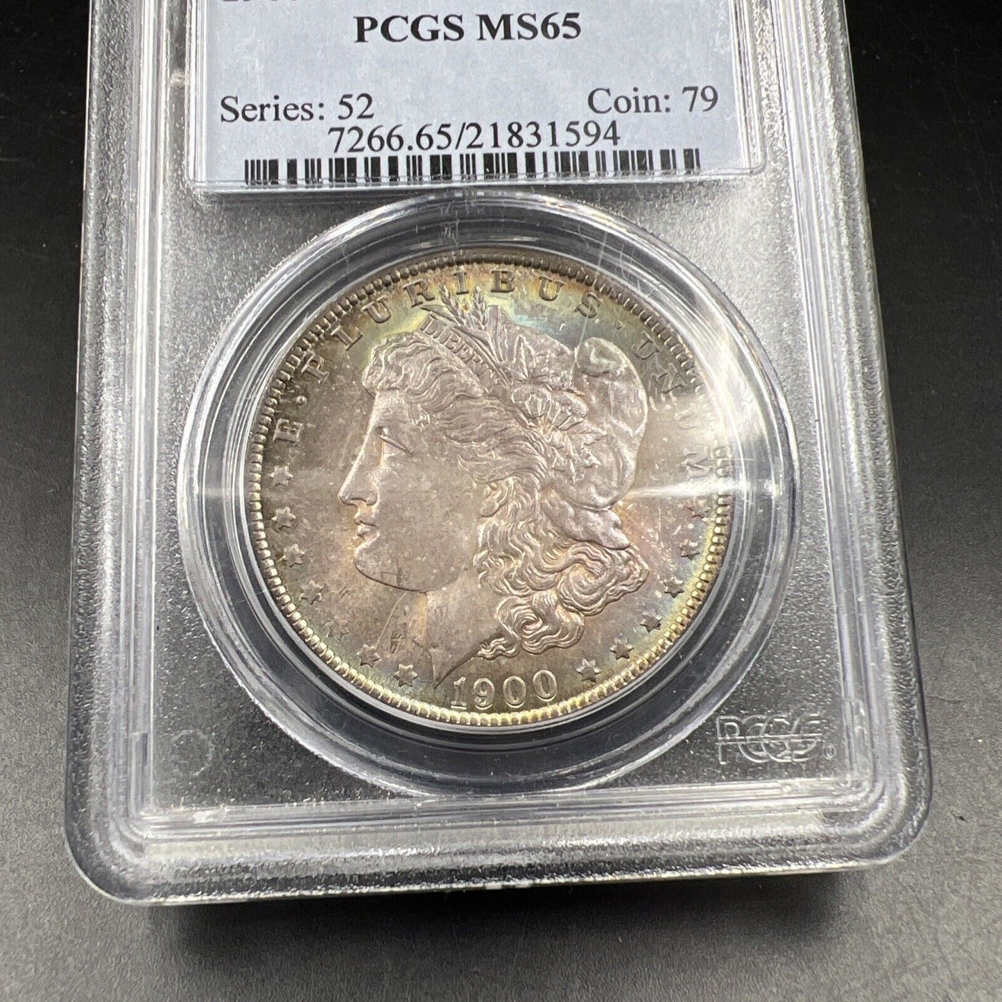 1900 O $1 Morgan Silver Dollar Coin PCGS MS65 PQ Toning Toner