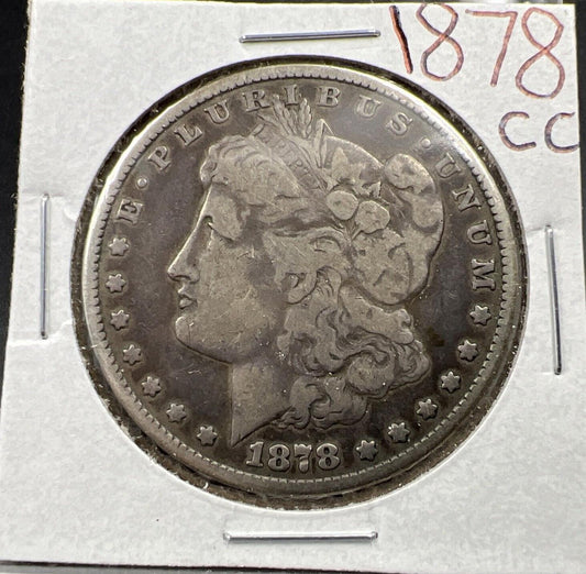 1878 CC $1 Morgan Silver Dollar Coin Fine Circulated