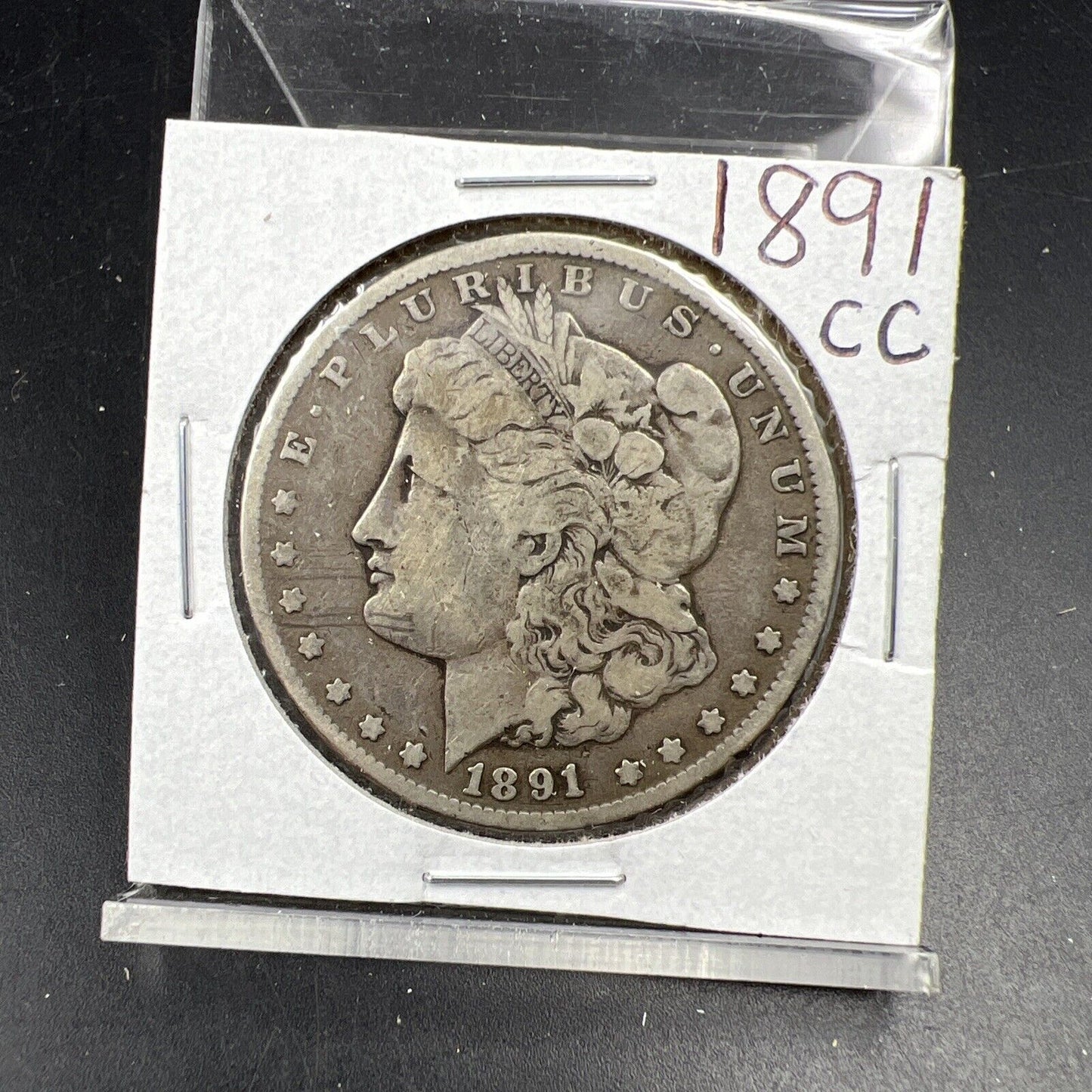 1891 CC $1 Morgan Silver Dollar Coin VF Very Fine Circ #B