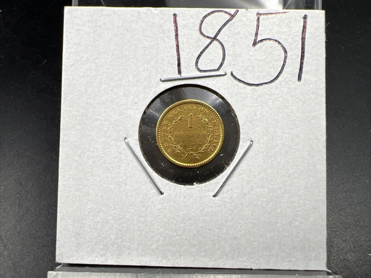 1851 Liberty Head Type I Gold Dollar $1 XF Details Ex Jewelry