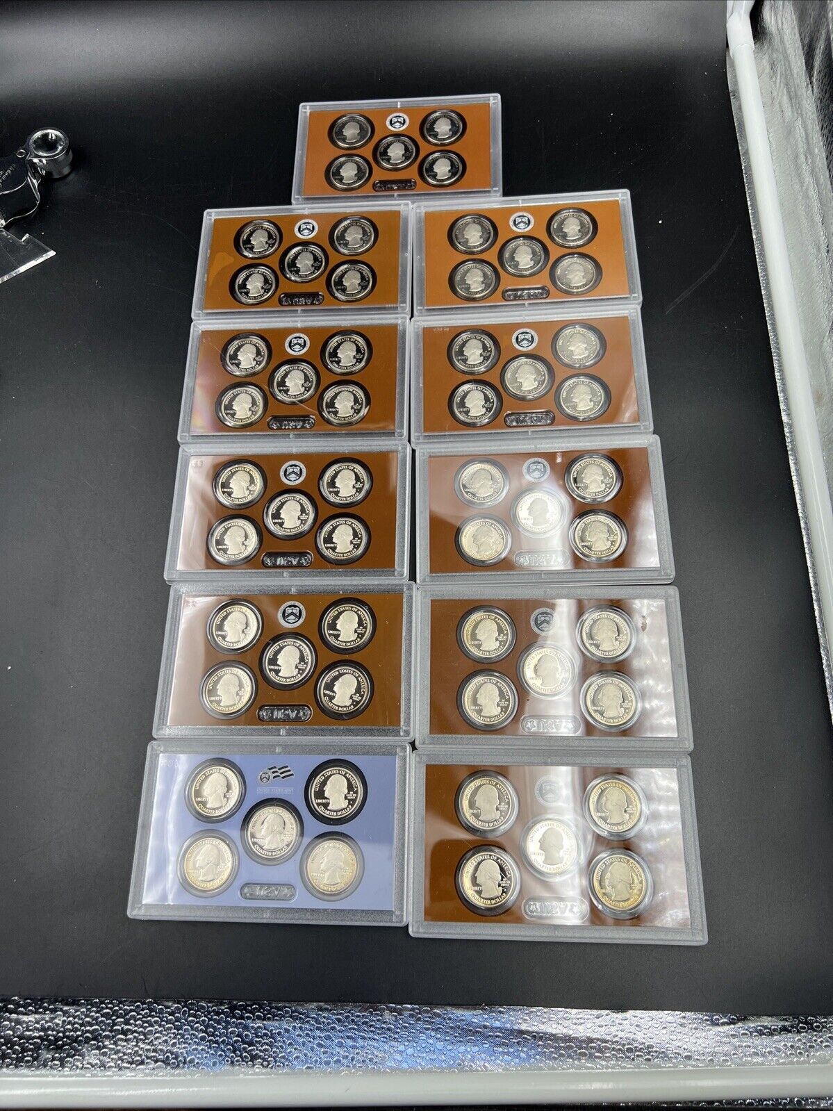 Complete 2010 - 2020 ATB 25c Clad Proof Set 55 Coins in Plastic Proof Set Panels