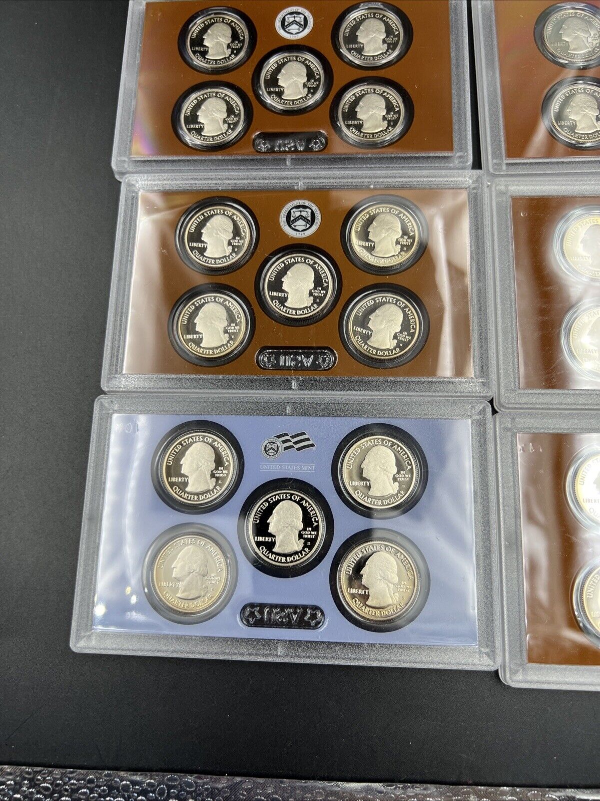 Complete 2010 - 2020 ATB 25c Clad Proof Set 55 Coins in Plastic Proof Set Panels