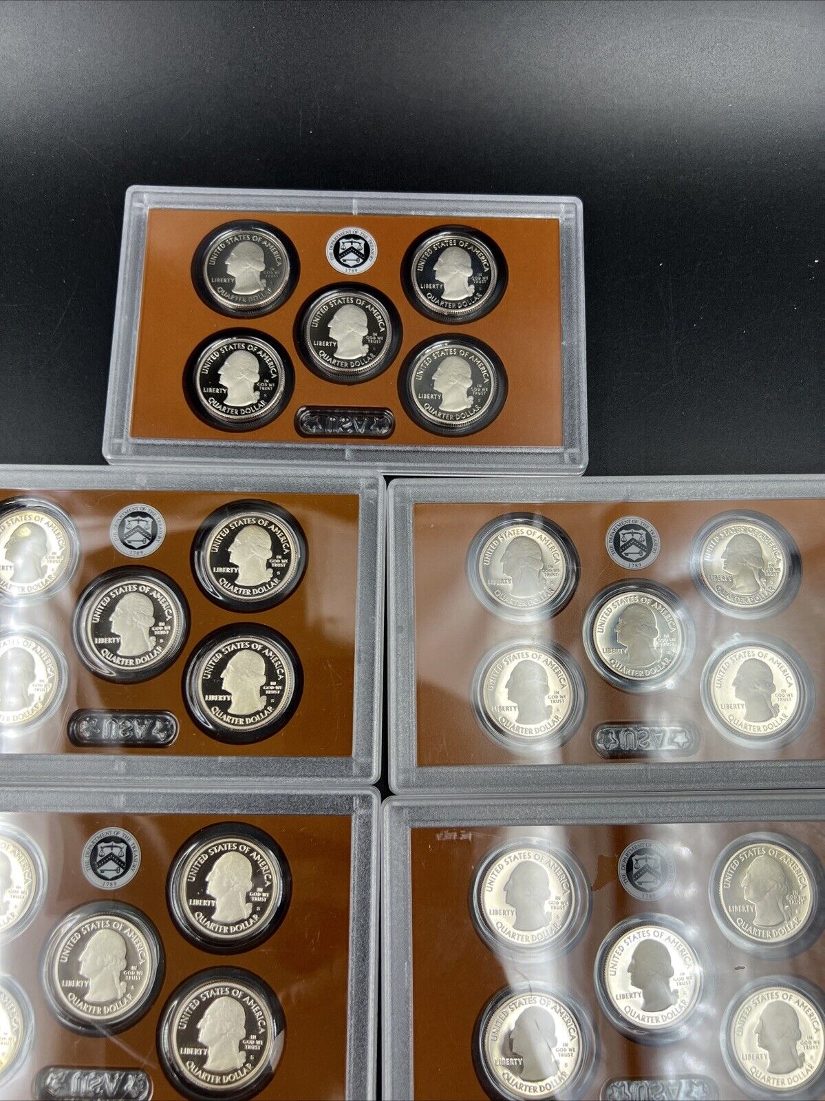 Complete 2010 - 2020 ATB 25c Clad Proof Set 55 Coins in Plastic Proof Set Panels