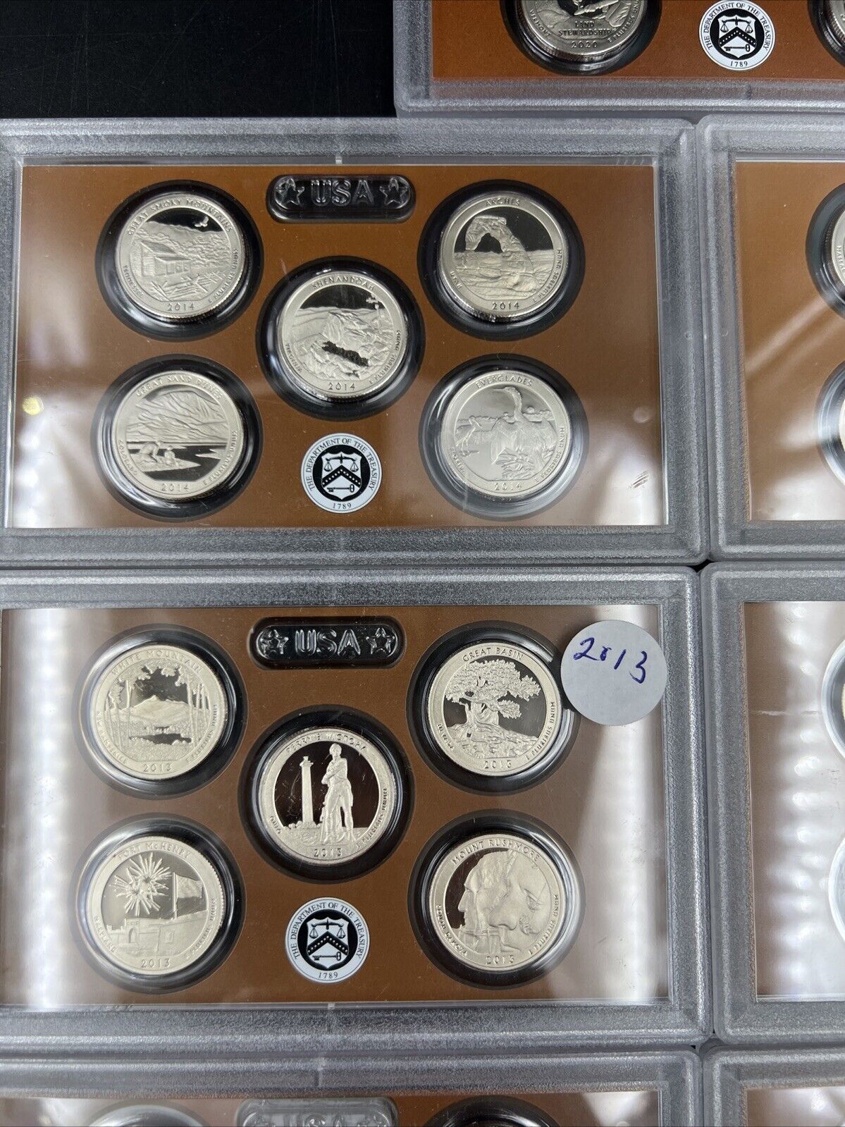 Complete 2010 - 2020 ATB 25c Clad Proof Set 55 Coins in Plastic Proof Set Panels