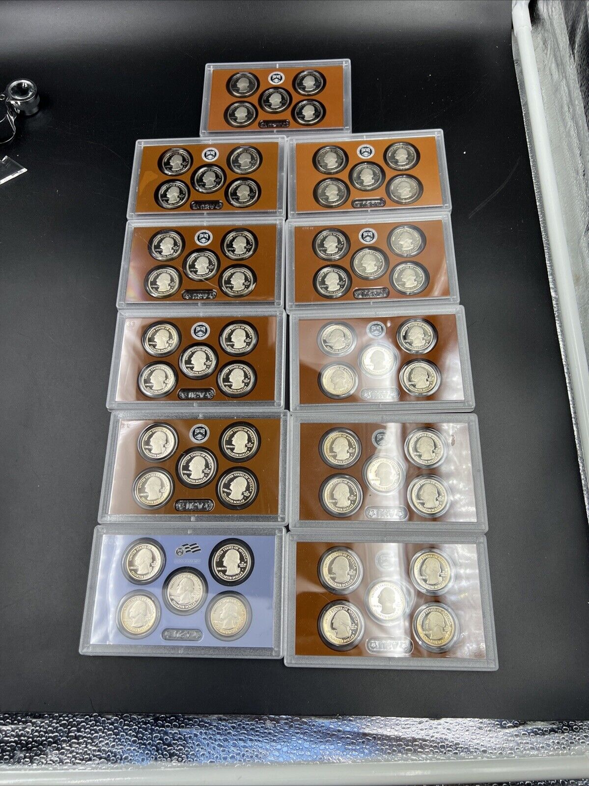 Complete 2010 - 2020 ATB 25c Clad Proof Set 55 Coins in Plastic Proof Set Panels