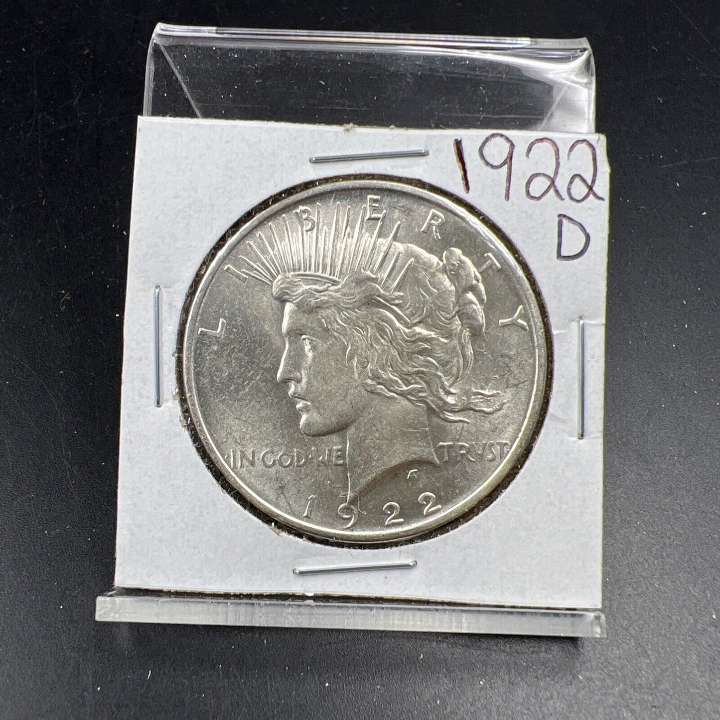 1922 D $1 Peace Silver Dollar Coin BU Unc Details hairlines