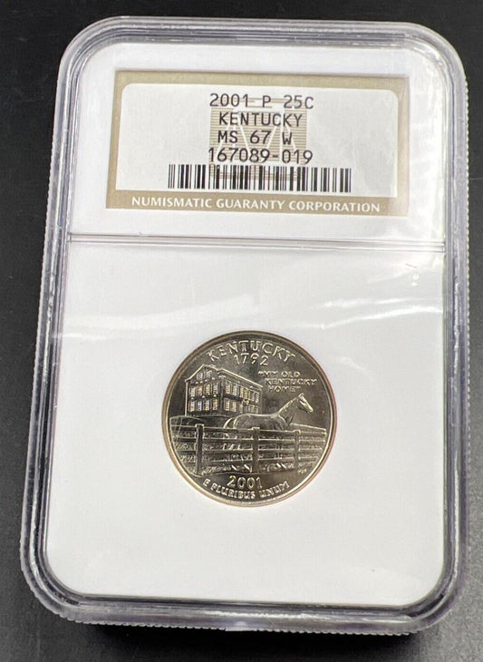 2001 P Kentucky State Statehood Quarter Coin MS67 NGC #019 W Holder