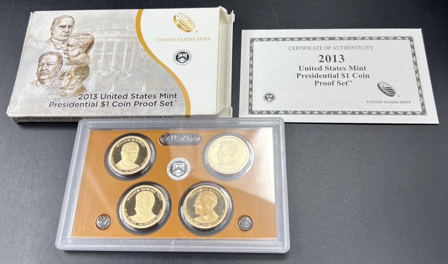 2013 US Mint Presidential 1$ Dollar Coin Proof Set Complete With Box & COA OGP