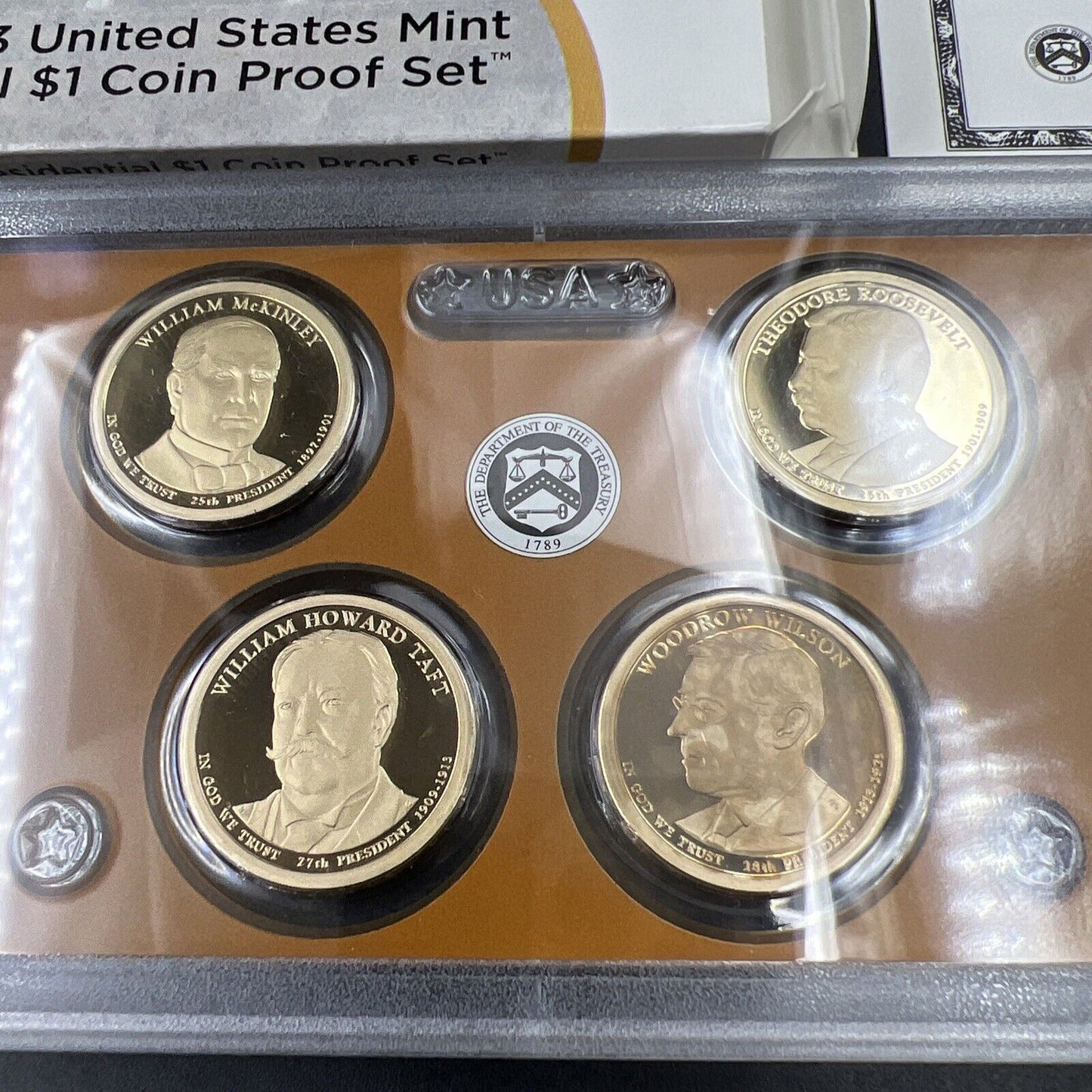 2013 US Mint Presidential 1$ Dollar Coin Proof Set Complete With Box & COA OGP