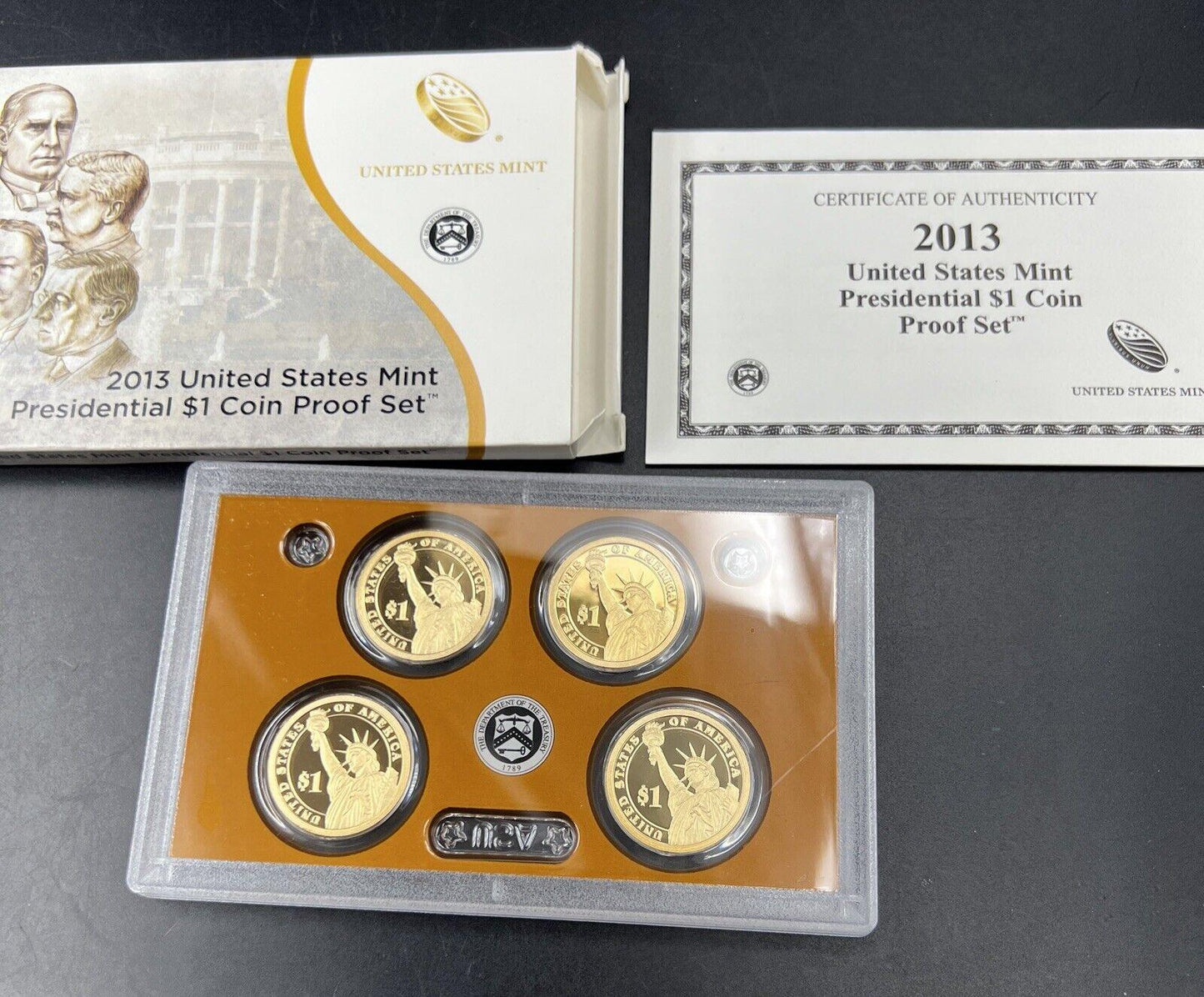 2013 US Mint Presidential 1$ Dollar Coin Proof Set Complete With Box & COA OGP