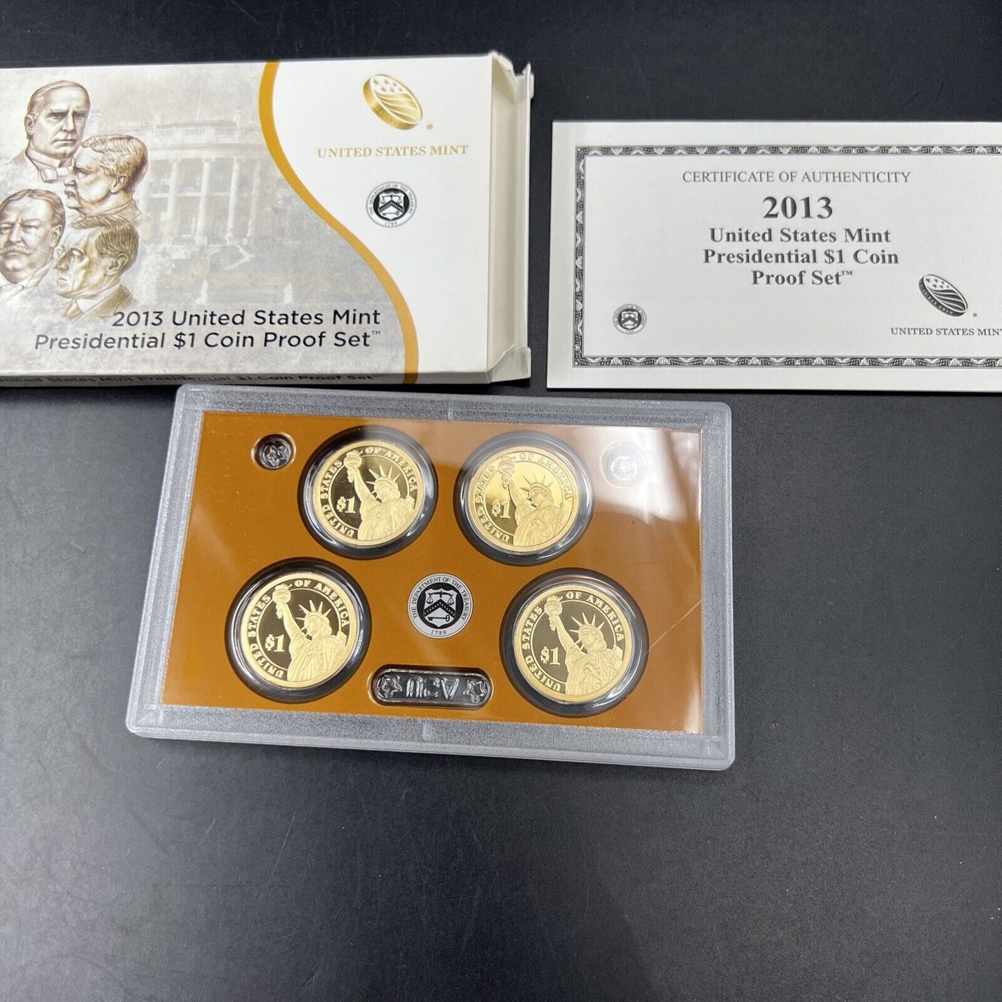 2013 US Mint Presidential 1$ Dollar Coin Proof Set Complete With Box & COA OGP