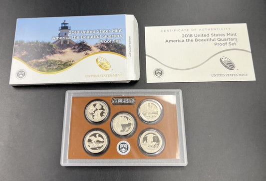 2018 S US ATB Copper Nickel Gem Proof 5 Coin Mint Set OGP America The Beautiful