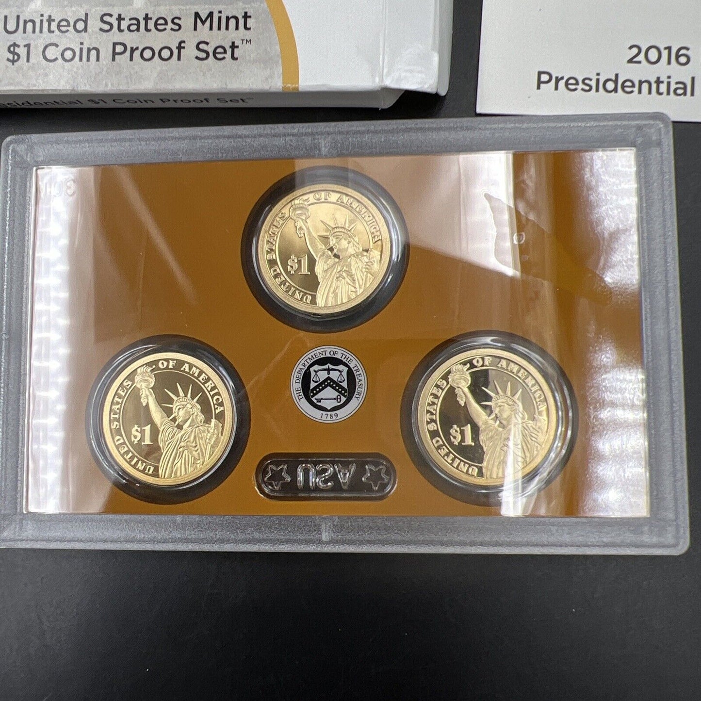 2016 US Mint Presidential 1$ Dollar 3 Coin Proof Set Complete With Box & COA OGP