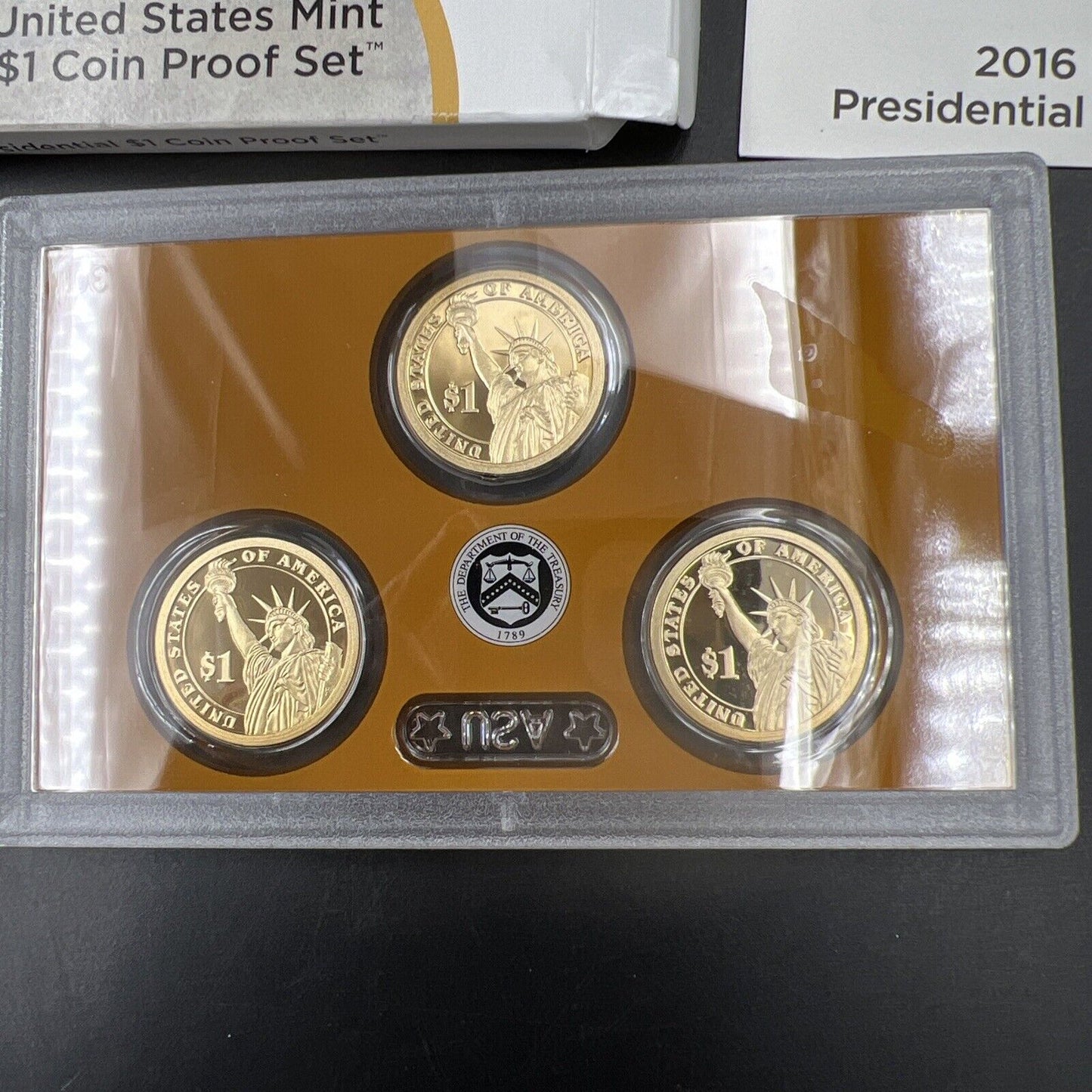 2016 US Mint Presidential 1$ Dollar 3 Coin Proof Set Complete With Box & COA OGP