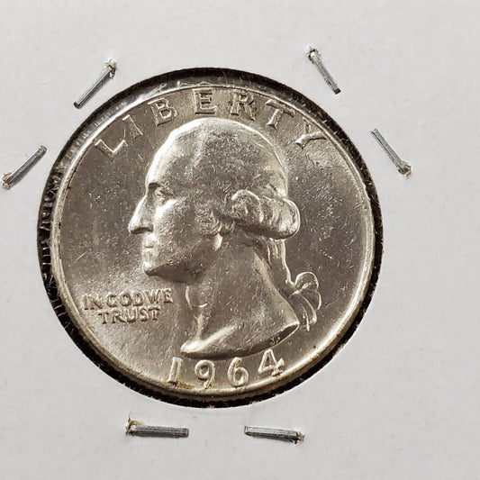 1964 P 25C Washington Quarter Silver Coin Choice BU Uncirculated Type B Reverse