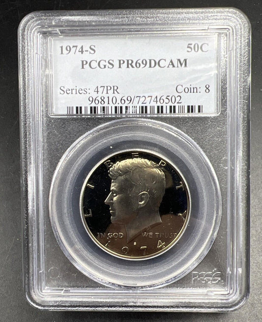 1974 S Kennedy Half Dollar Coin PCGS PR69 DCAM #502 Gem Proof Certified