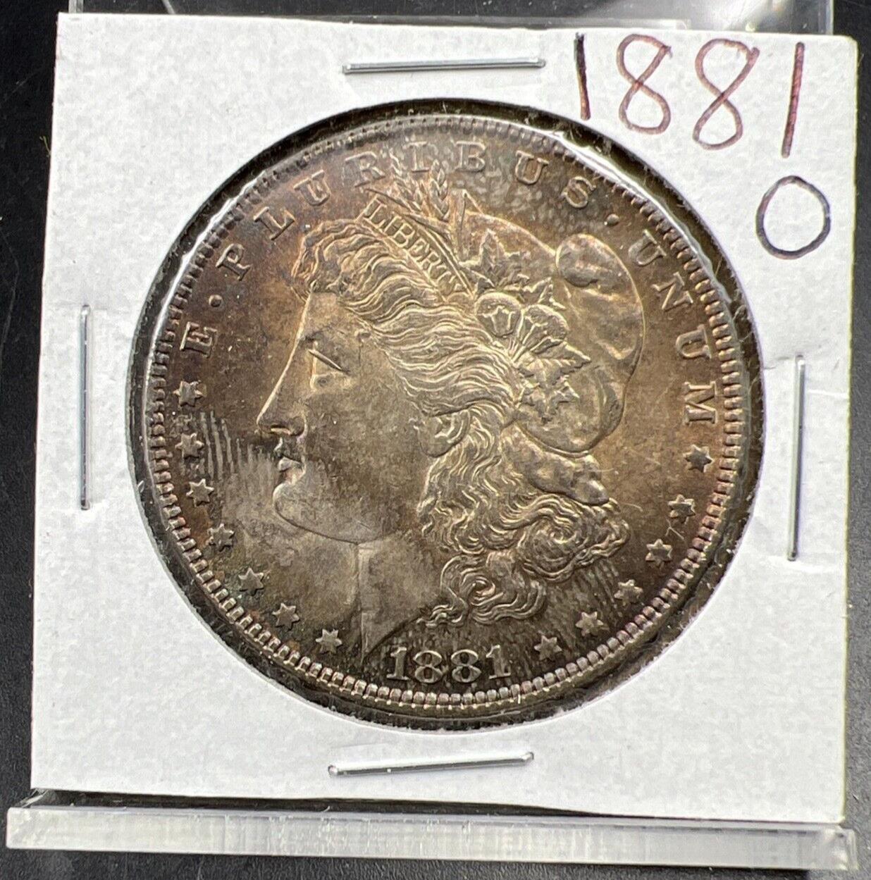 1881 O $1 Morgan Silver Dollar BU Unc Neat Toning Toner