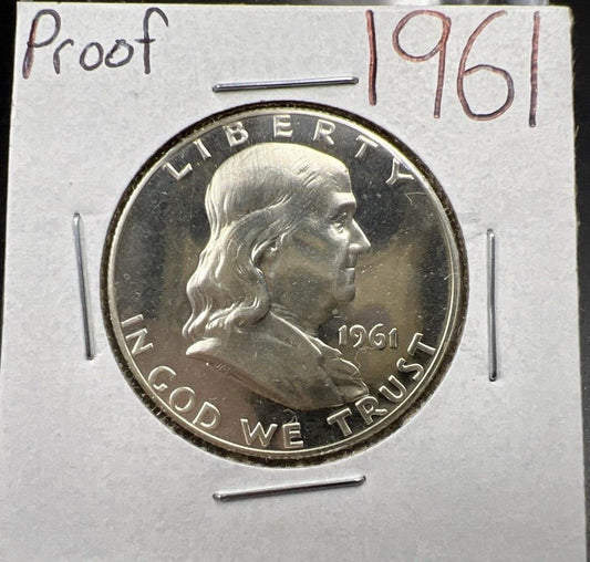 1961 P Franklin Silver Half Dollar Coin Nice Gem Proof