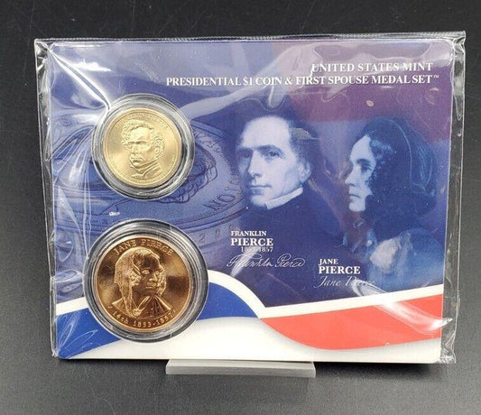 U.S. Mint Presidential $1 Coin and Spouse Medal Set Franklin Pierce OGP 2010