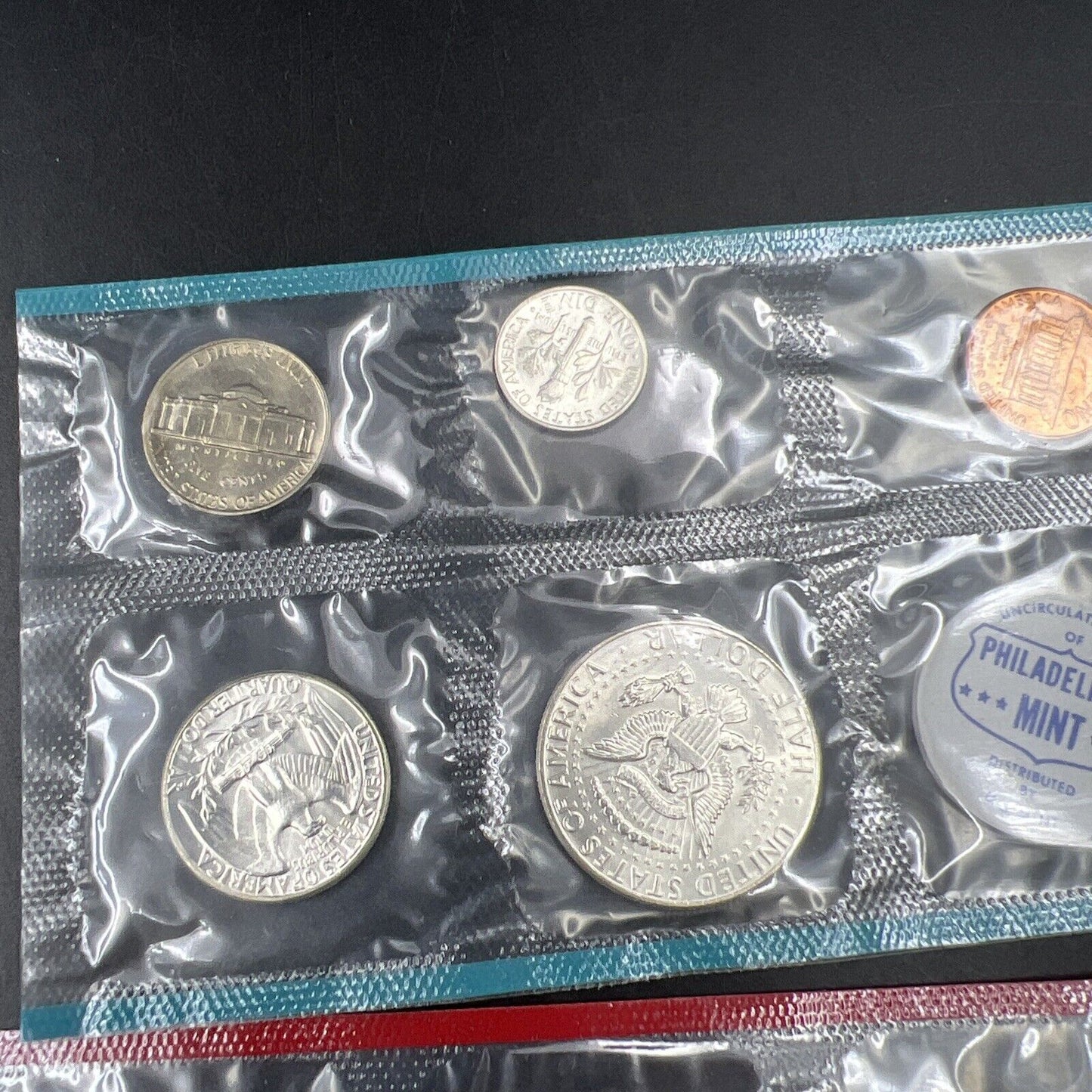 1964 P & D US Mint Set CH BU UNC 10 Coins w/ 90% Silver 10c 50c 25c OGP #B