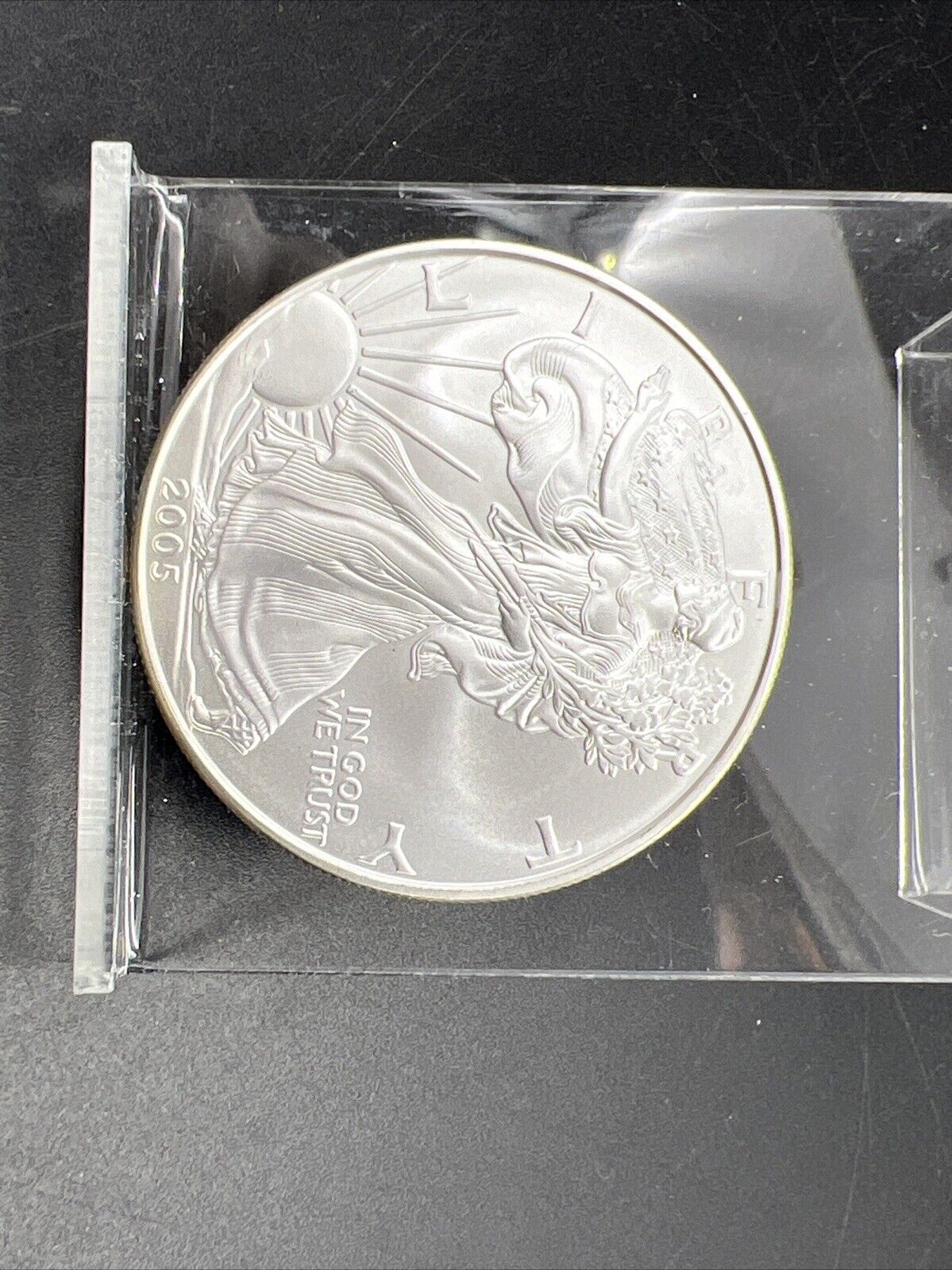 2005 1 Oz ASE American Silver Eagle Coin Gem BU UNC PQ Halo Toning Toner Reverse