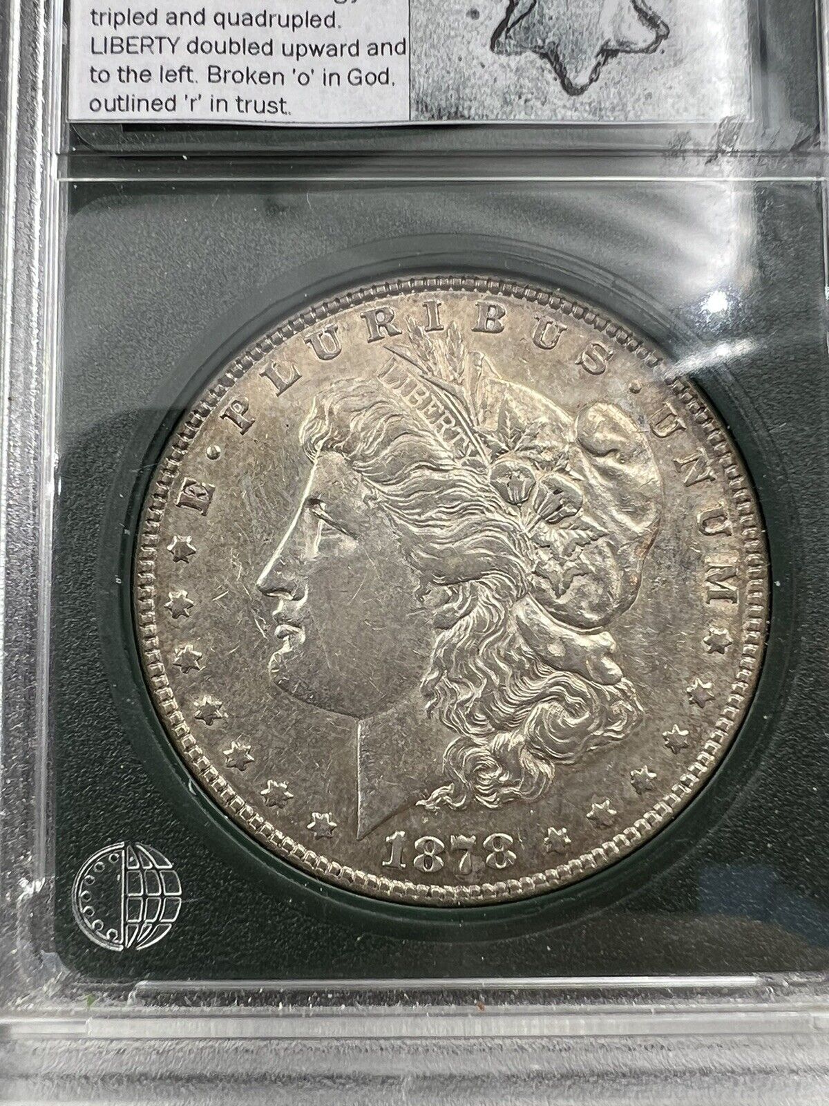 1878 P $1 Morgan Silver Dollar VAM-169 QDO Quadruple Die Obverse Stars CH AU