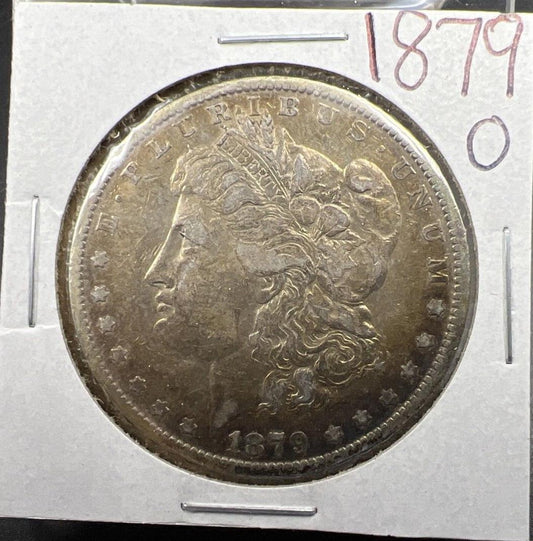 1879 O $1 Morgan Silver Dollar XF EF Details Cleaned Neat Toning