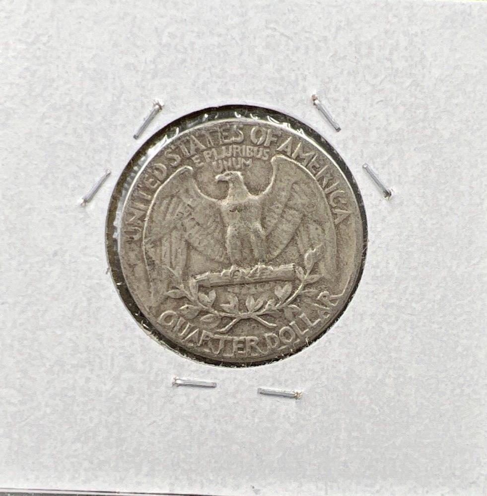 1956 25c Washington Silver Quarter Coin Die Chip In Date Error Variety VF