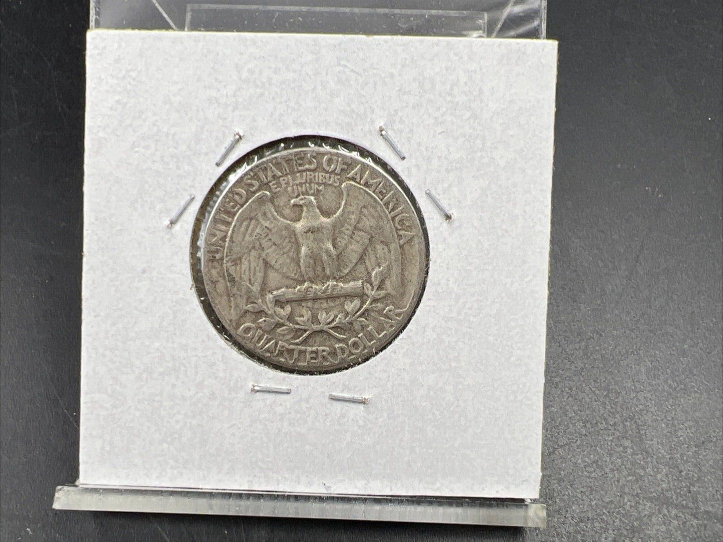 1956 25c Washington Silver Quarter Coin Die Chip In Date Error Variety VF